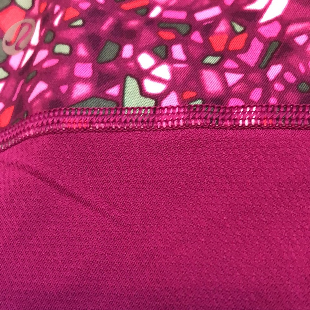 Lululemon Crop Size 10 Real Quick Crop Paradise Camo Multi Regal Plum - Picture 8 of 15